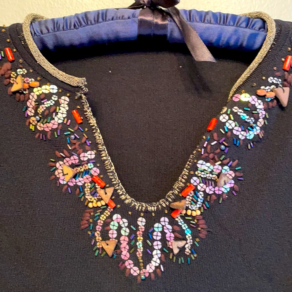 Ruby Rd sweater with beaded neckline - Picture 3 of 4